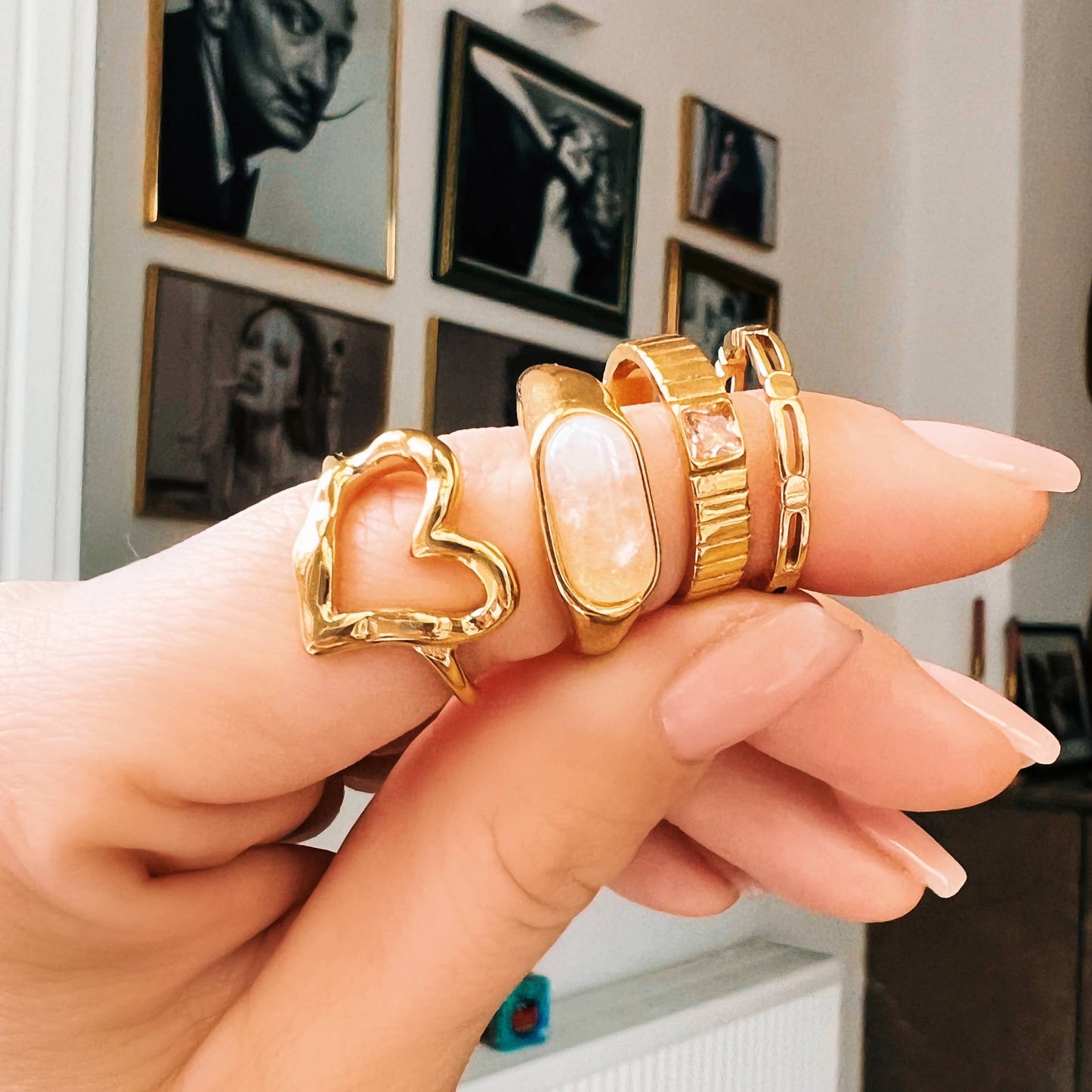 Ring Cubes Goud - WanderWood