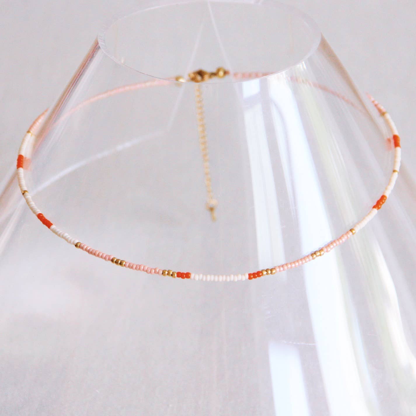 Ketting Beads Nude/Salmon/Orange
