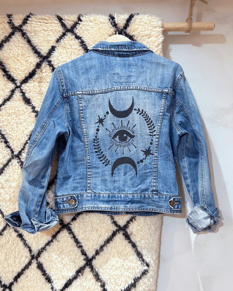 Upcycle Denim Jacket Handpainted - WanderWood
