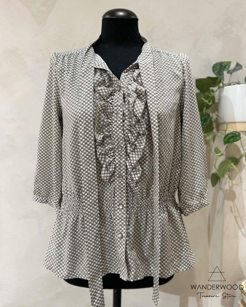 Pre - Loved Blouse BB Check Taupe - WanderWood
