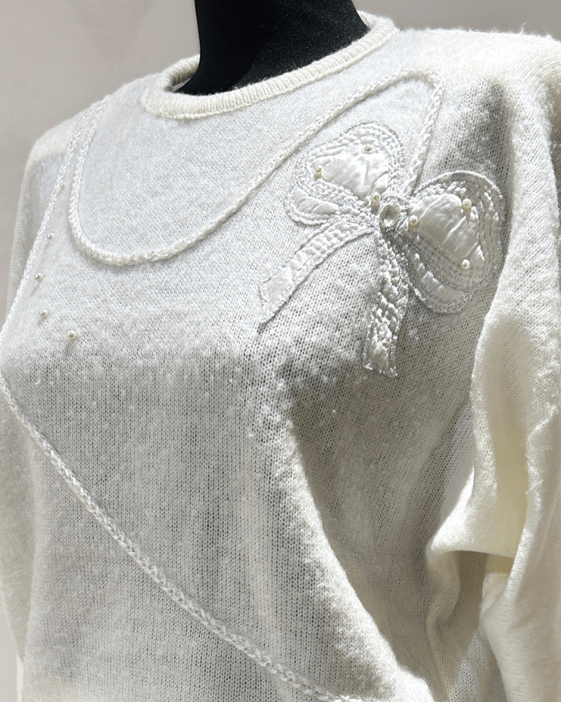 Pre - Loved Trui Bow Offwhite - WanderWood