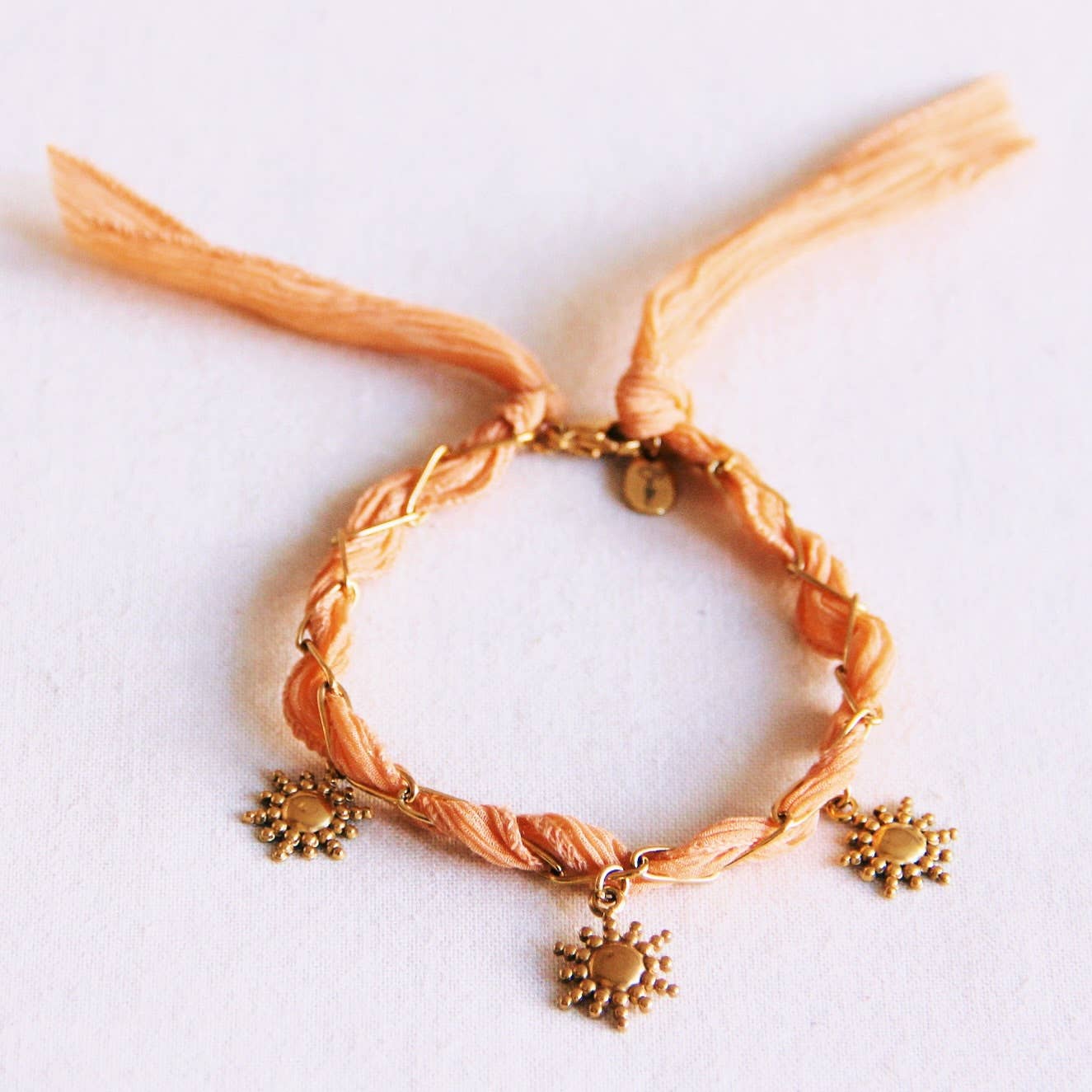 Armband D-chain Zijde Charms - Salmon