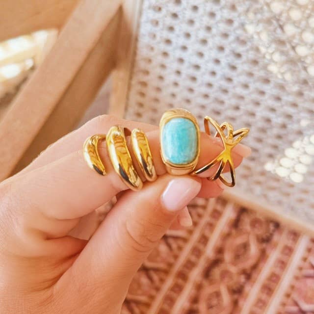 Statement Ring Spiral - Goud - WanderWood