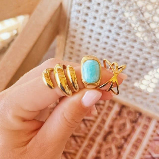 Statement Ring Spiral - Goud - WanderWood