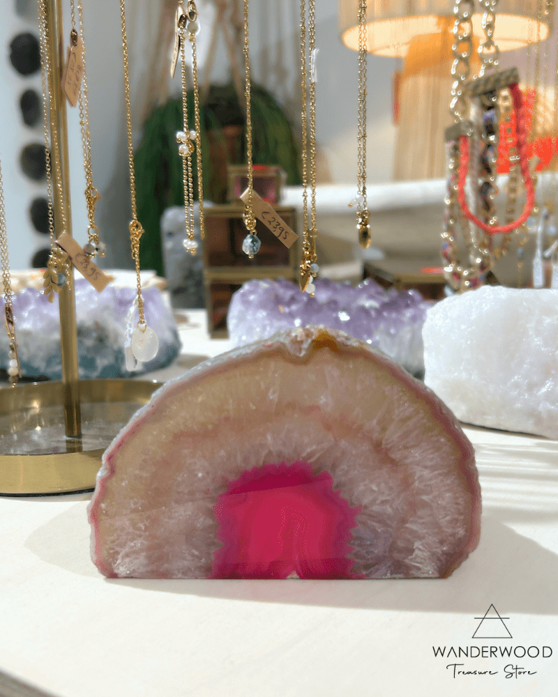 Agaat Waxinehouder Crystal Pink - WanderWood