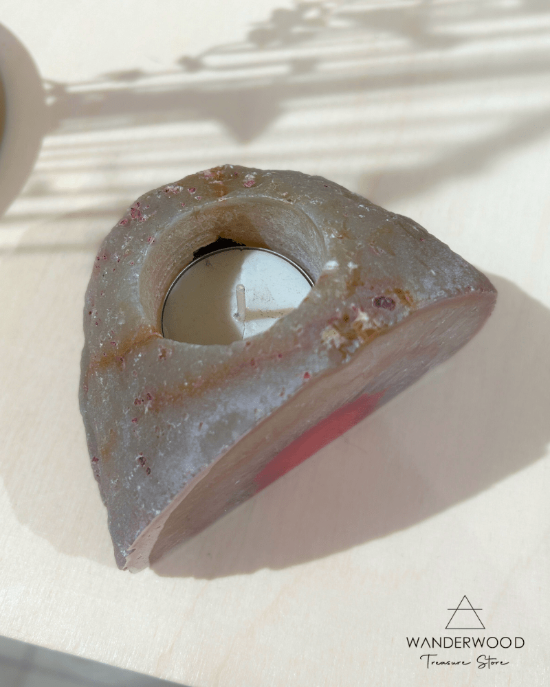 Agaat Waxinehouder Crystal Pink - WanderWood