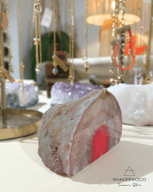 Agaat Waxinehouder Crystal Pink - WanderWood