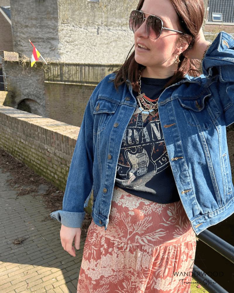 Upcycle Macrame Denim Jacket - WanderWood