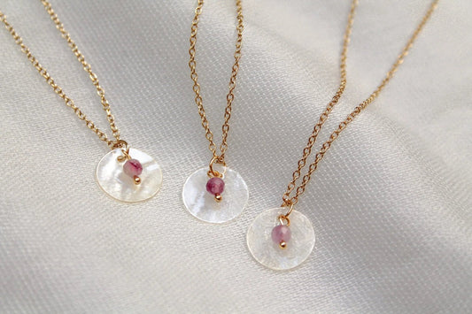 Ketting Toermalijn & Schelp - Goud - WanderWood