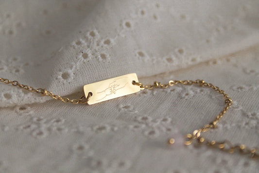 Armband Mama en Kind & Rozenkwarts - Goud - WanderWood