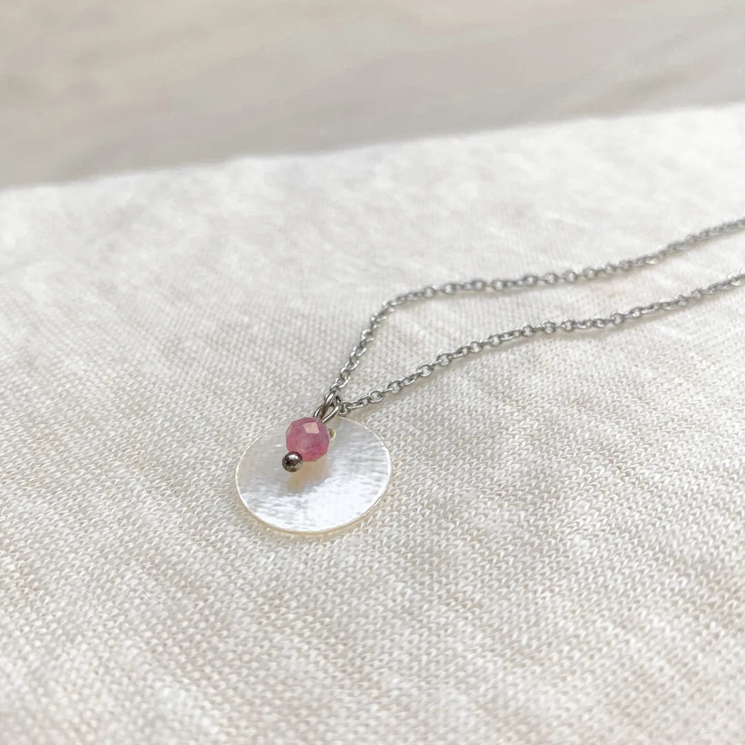Ketting Toermalijn & Schelp - Zilver
