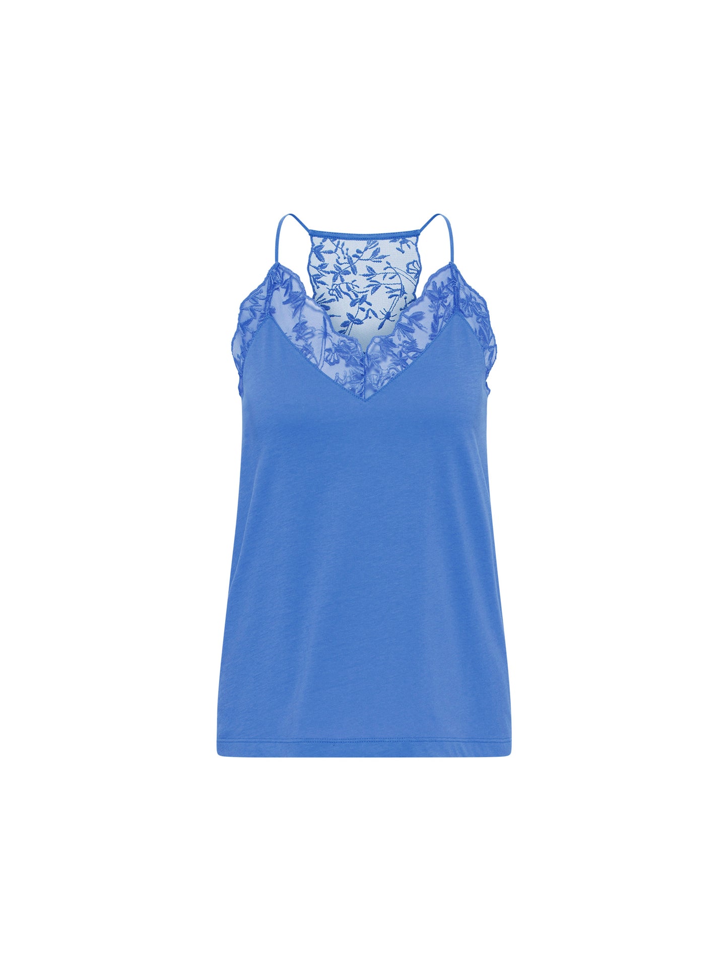Top met Kant Blauw (GOTS)