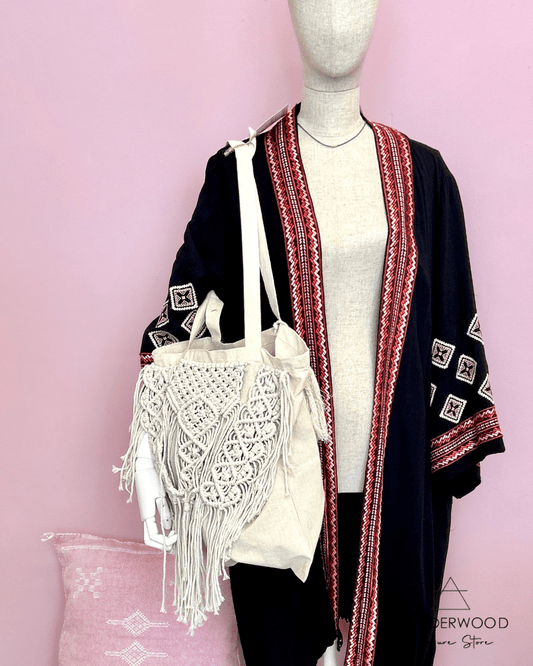 Macrame Tote Bag Handmade - WanderWood