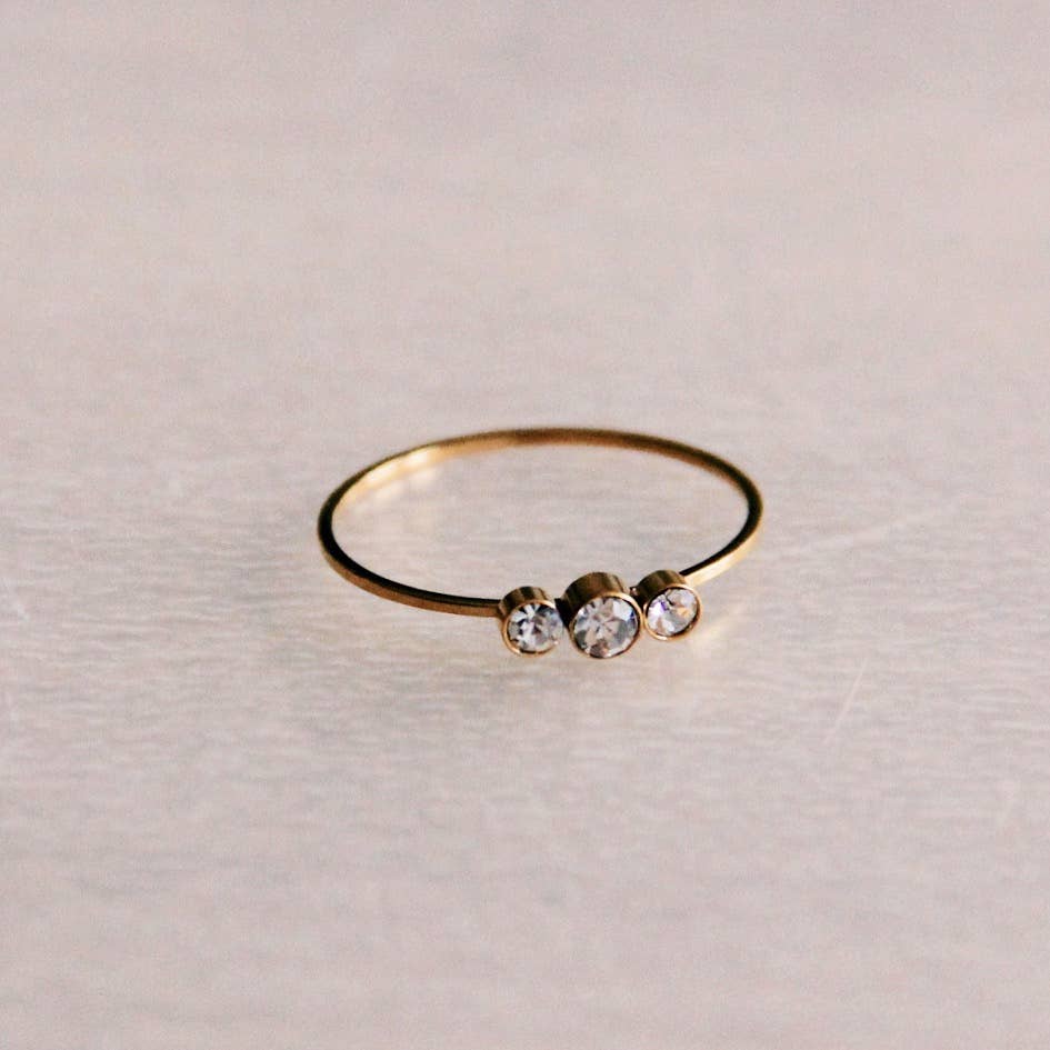 Ring Minimalist 3 Zirconias - Goud
