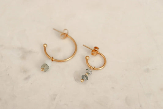 Oorbellen Mos Agaat Oorringen - Goud - 58420 - WanderWood