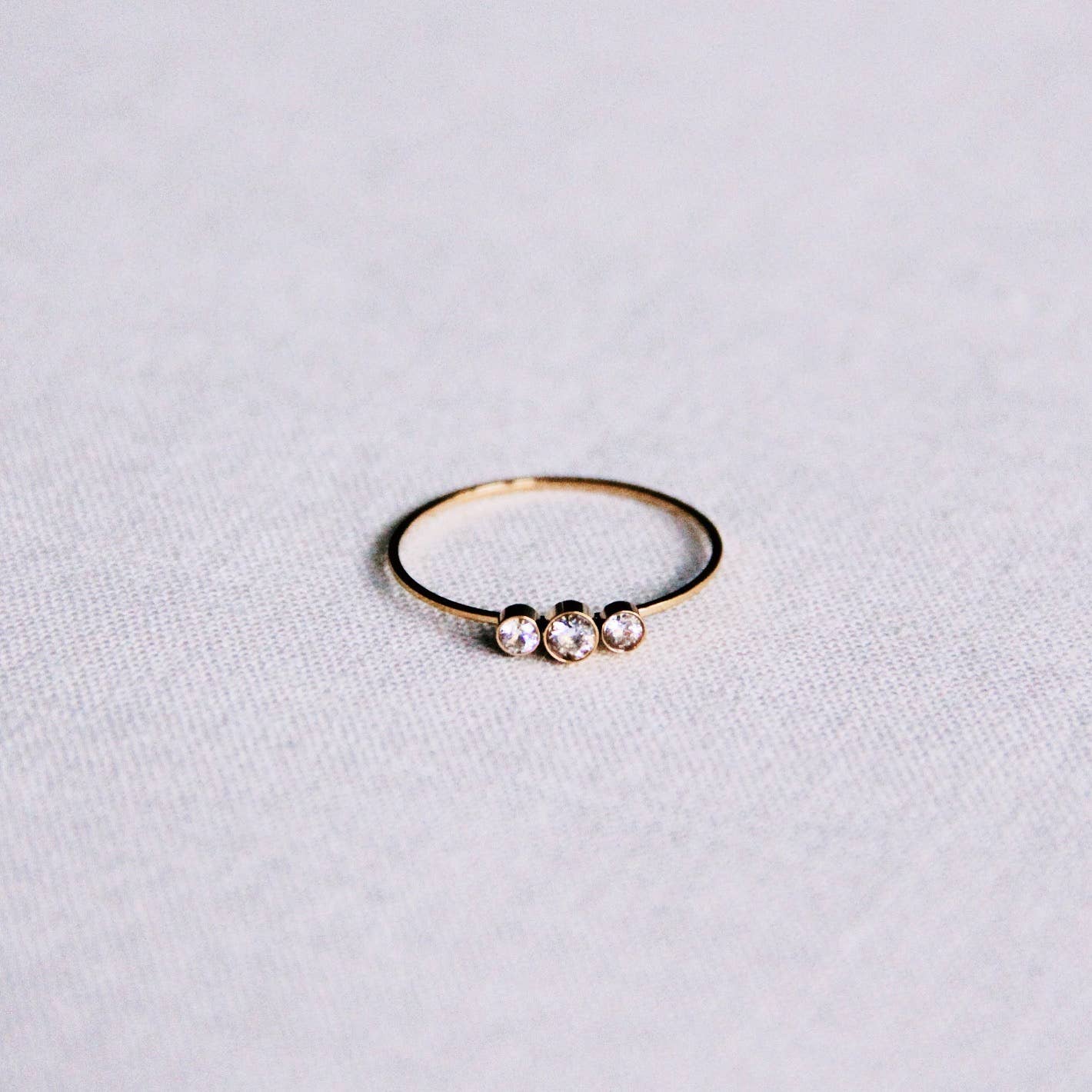 Ring Minimalist 3 Zirconias - Goud