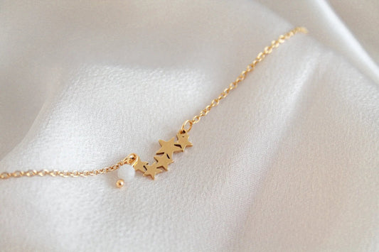 Armband Sterretjes & Maansteen - Goud - WanderWood