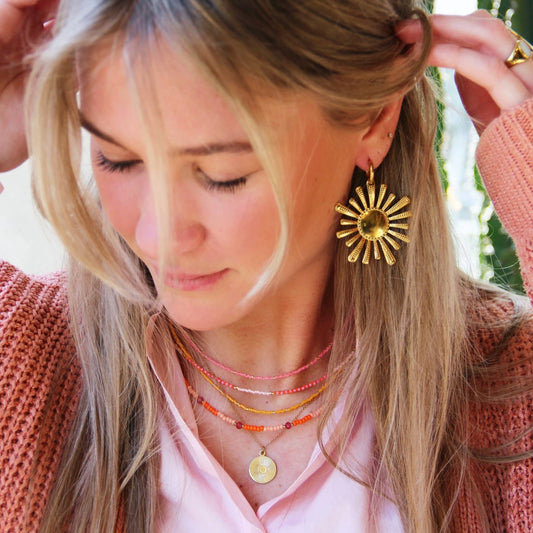 Ketting Kralen Nude/White/Taupe - WanderWood