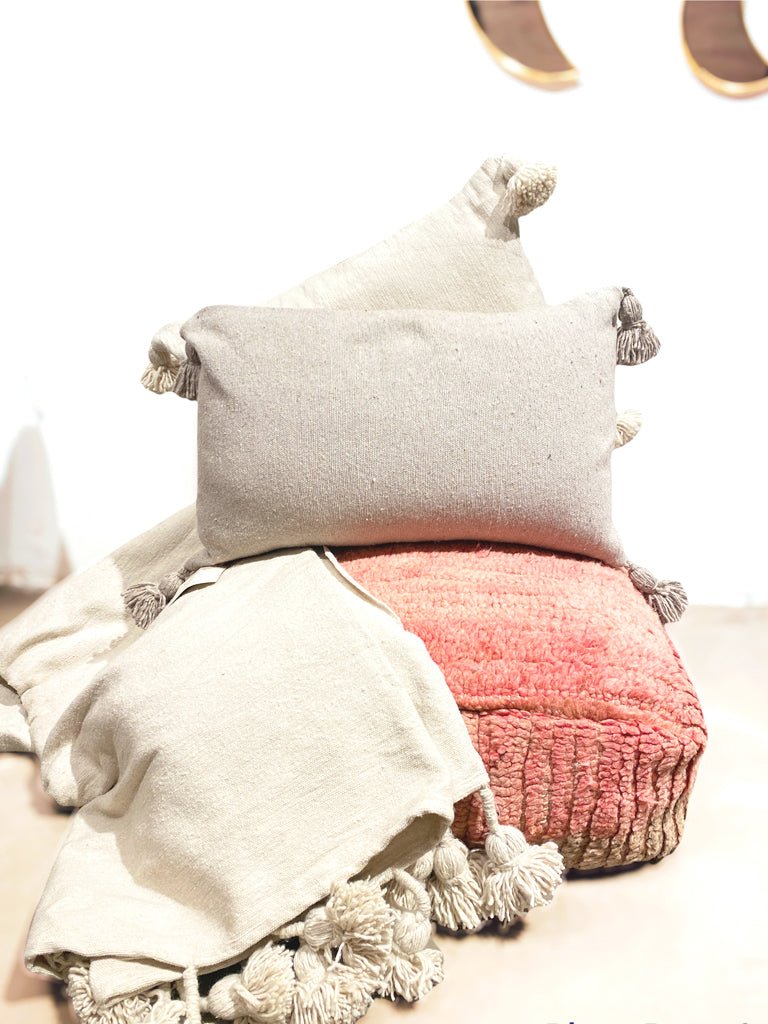 Pom Pom Kussen Taupe - WanderWood