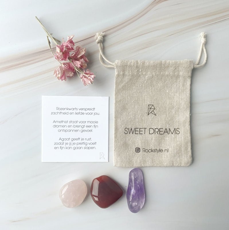 Power Crystals SWEET DREAMS agaat - amethist - rozenkwarts - WanderWood