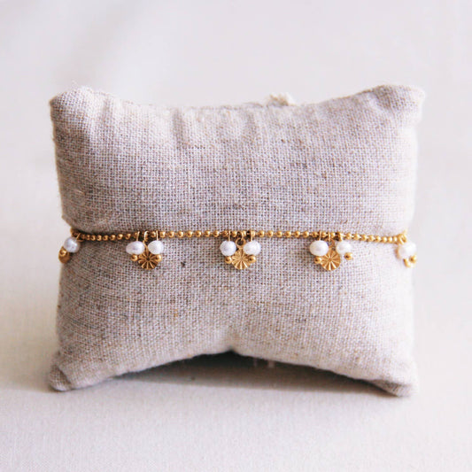 Armband Muntjes en Pareltjes Wit