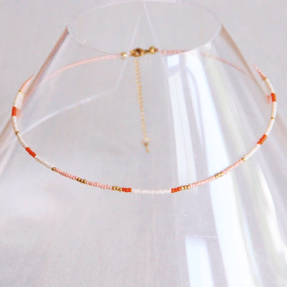 Ketting Beads Nude/Salmon/Orange