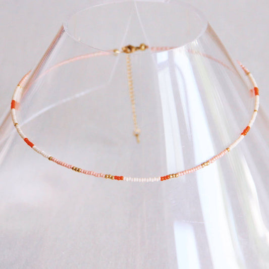 Ketting Beads Nude/Salmon/Orange