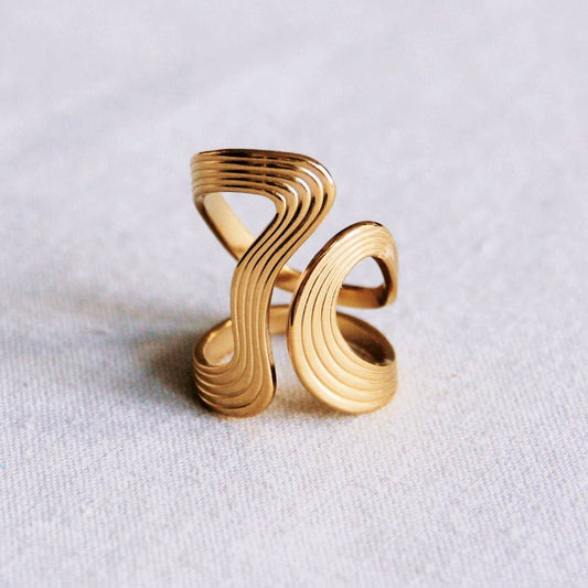 Statement Ring  Retro XL Goud