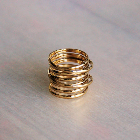 Multi Layer Ring XL Goud