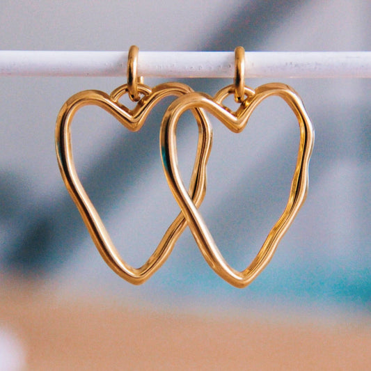 Oorbellen Hart XL - Goud