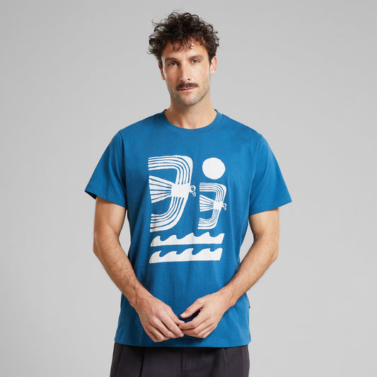 T-shirt Stockholm Seagulls and Waves Midnight Blue