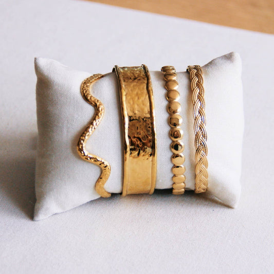 Bangle Wide Dented - Goud