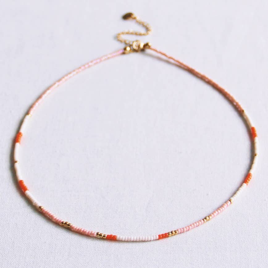 Ketting Beads Nude/Salmon/Orange
