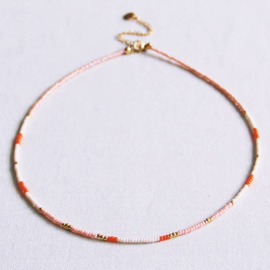 Ketting Beads Nude/Salmon/Orange
