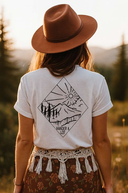 Wander A Lot - T-shirt Backprint 5 Kleuren