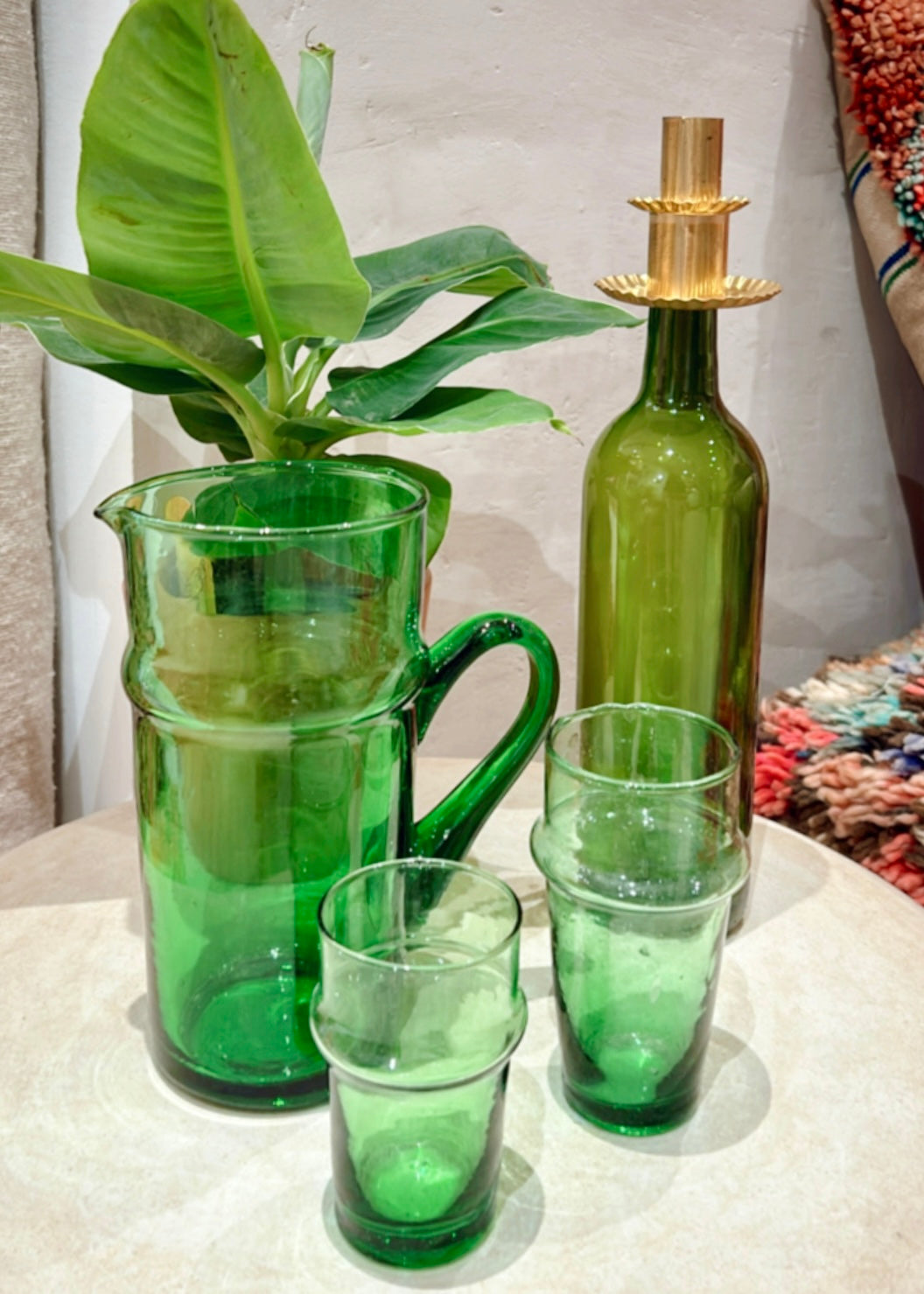 Setting groen glas servies
