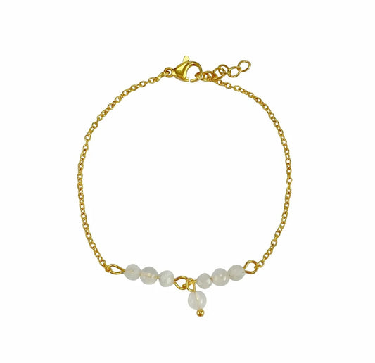 Armband Maansteen & Jade - Goud - 55112