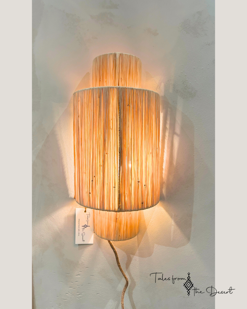 Raffia Wandlamp