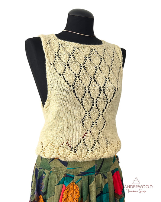 Vintage Gebreide Top Geel
