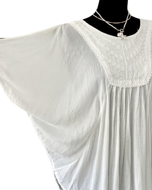 Blouse Tuniek Vlindermouwen Wit