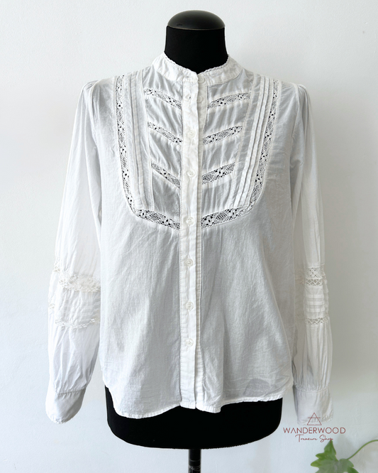 witte vintage blouse met kant