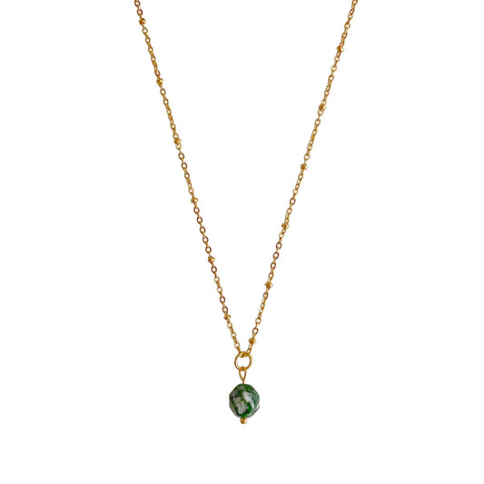 Ketting Green Spot Jasper Goud