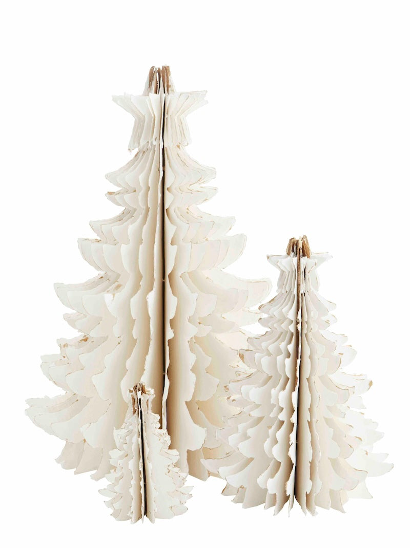 Papieren Kerstboom Offwhite Gold L