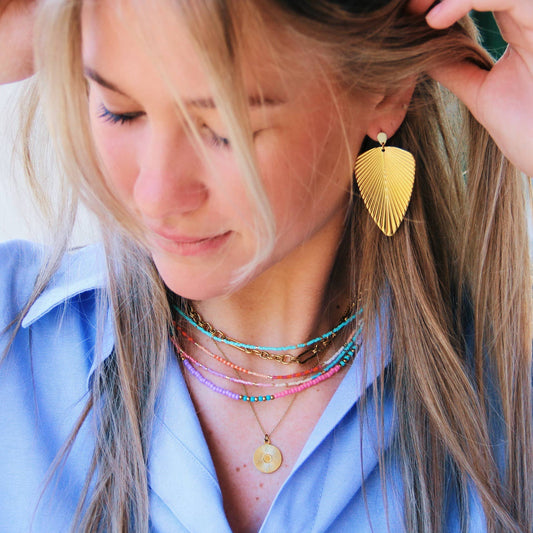 Ketting Kralen Pink/Burgundy/Nude - WanderWood